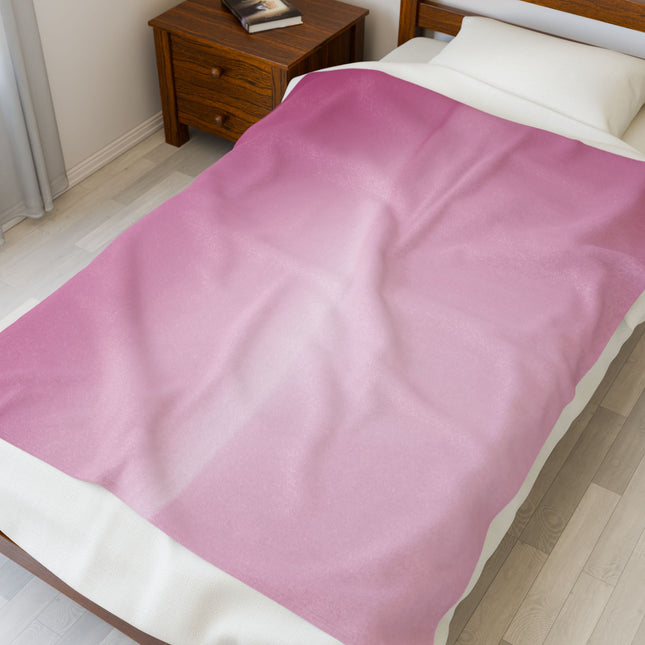 Pink Blush Fade Velveteen Plush Blanket, 50" x 60"