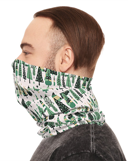 Mini Vintage Green Trees Midweight Neck Gaiter