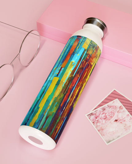 Striped Alpha Slim Water Bottle, 20 oz White