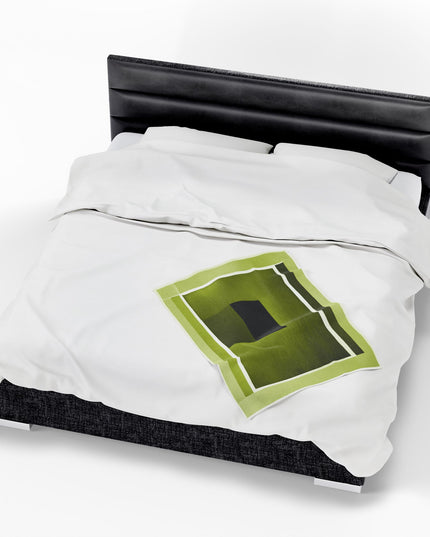Lemongrass Shadow Velveteen Plush Blanket, 30" x 40"