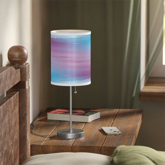 Wine Sea Blue Fog Table Lamp on a White or Silver Stand, US|CA plug
