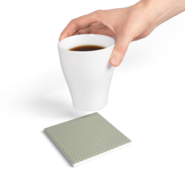 Olive Star-crossed Bodies Square Ceramic Coaster, 4" x 4"