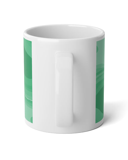Mint Green Wavey 20 oz White Glossy Jumbo Mug