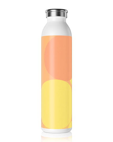 Pastel Bright Oranges Patches Slim Water Bottle, 20 oz White