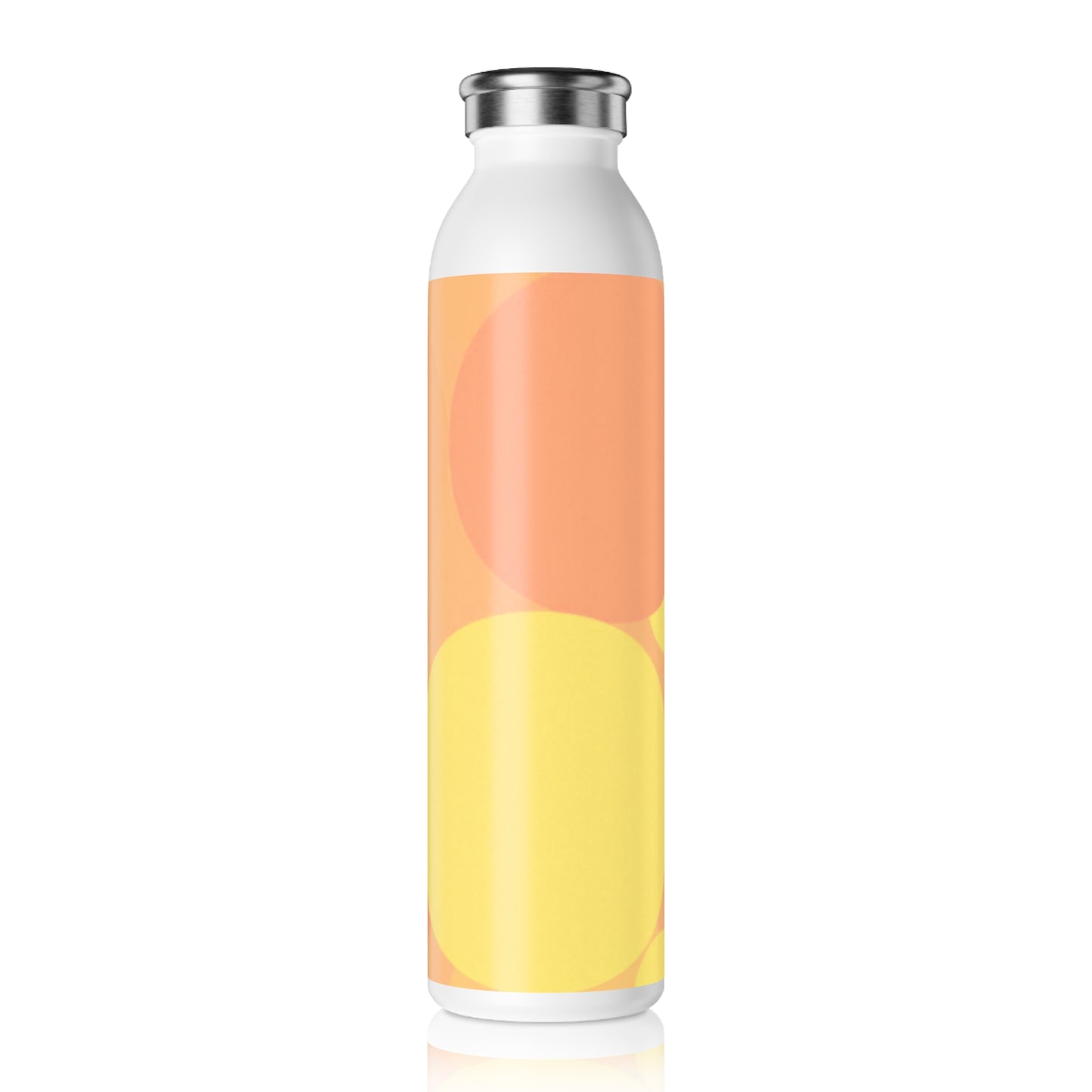 Pastel Bright Oranges Patches Slim Water Bottle, 20 oz White
