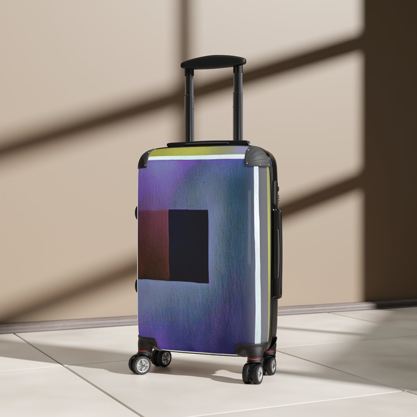 Zeta Shadow Small Suitcase with built in lock, 4 double-wheels, telescopic handle, and ABS back hard-shell