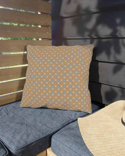 Tan Sunset Star-crossed Bodies 16" x 16" Outdoor Pillows