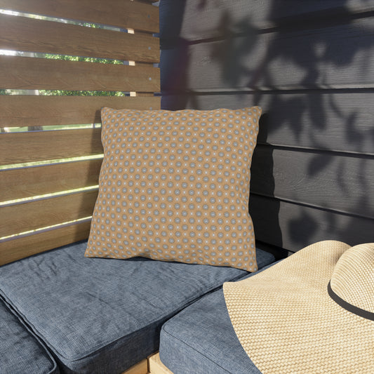 Tan Sunset Star-crossed Bodies 16" x 16" Outdoor Pillows