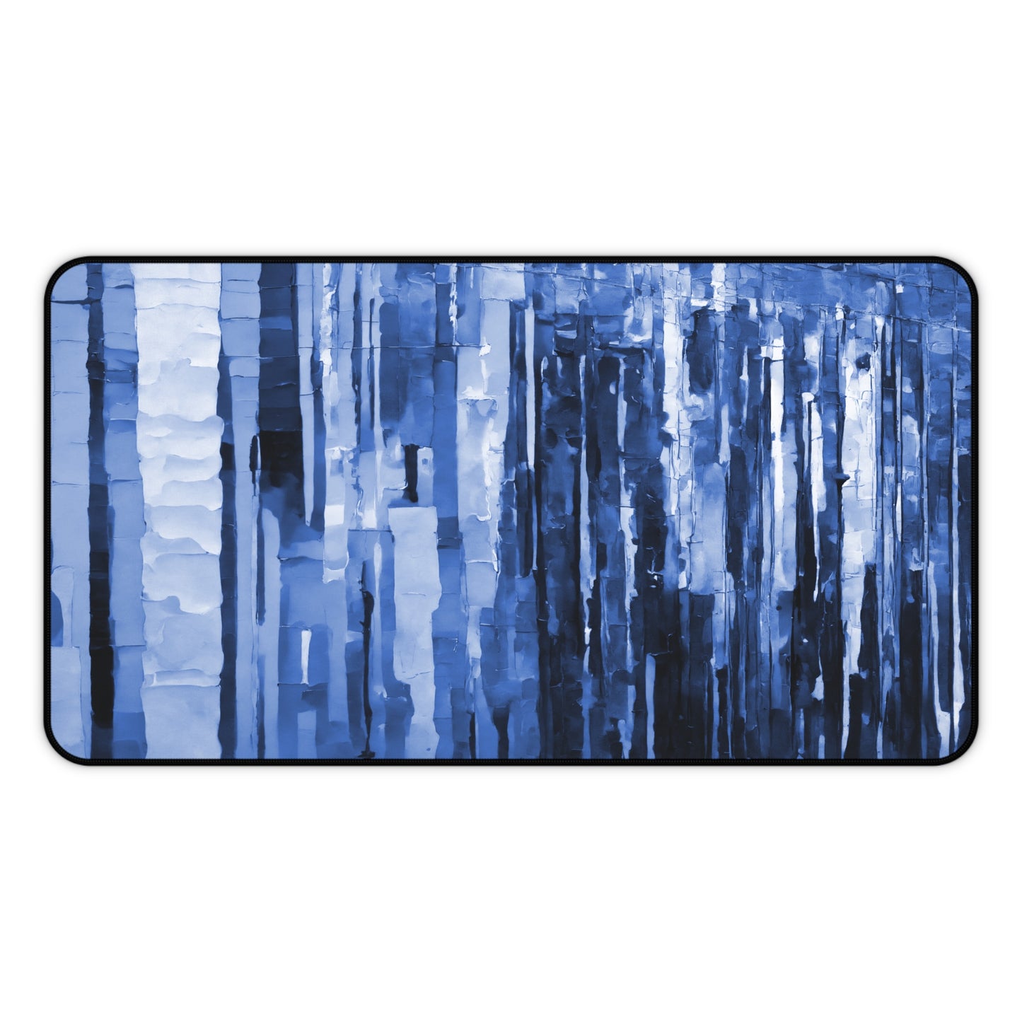 Striped Deep Blue 12" x 22" Desk Mat