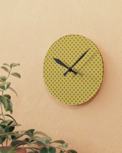 Lemongrass Star-crossed Bodies Acrylic Round Wall Clock, 8" x 8"