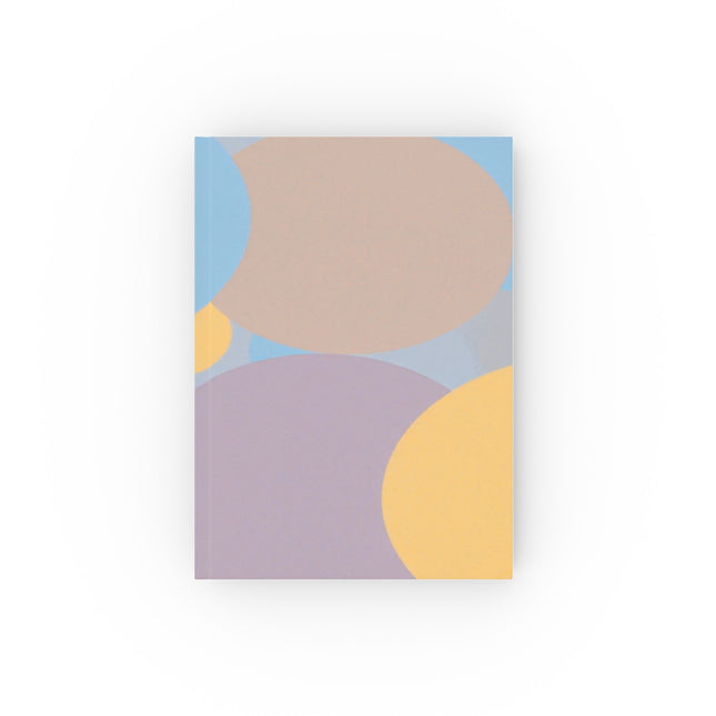 Pastel Baby Blue and Peach Patches 5.2" x 7.4" Hard Backed Journal with 128 blank pages