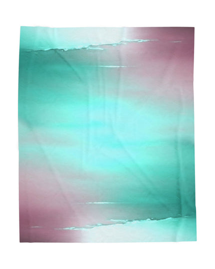 Green Sea Lavender Fog Velveteen Plush Blanket, 50" x 60"
