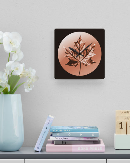 Soft Maple Leaf Acrylic Wall Clock, Round or Square, 10.75" x 10.75"