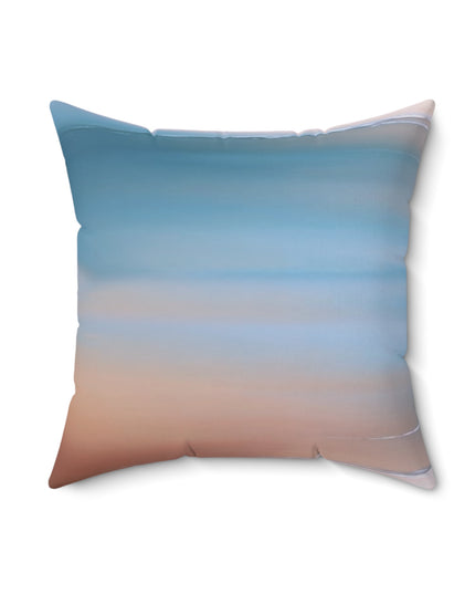 Blue Sea Peach Fog 18" x 18" Faux Suede Square Pillow