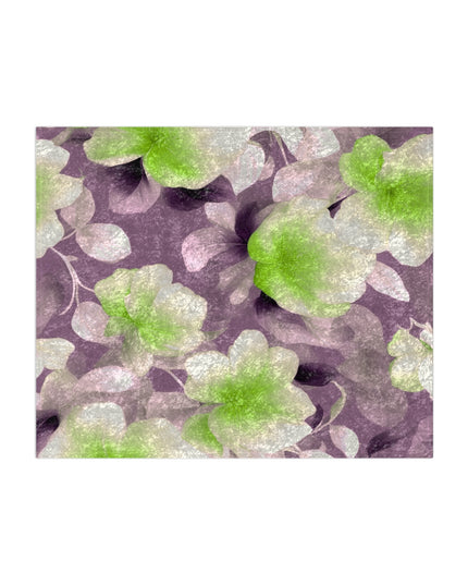 Lime Lavender Floral Bunch Crushed Velvet Blanket, 50" x 60"