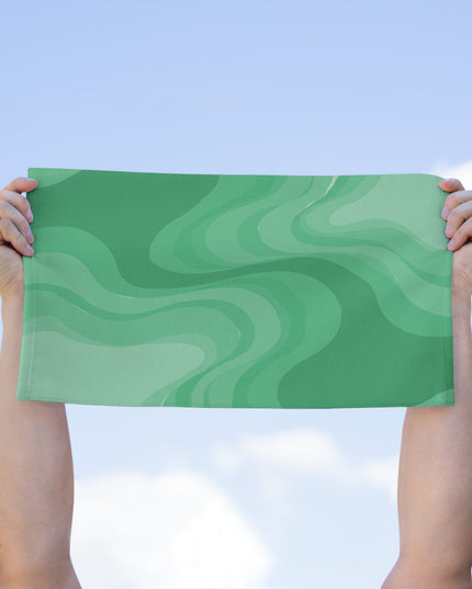 Mint Green Wavey Rally Towel, 11" x 18"