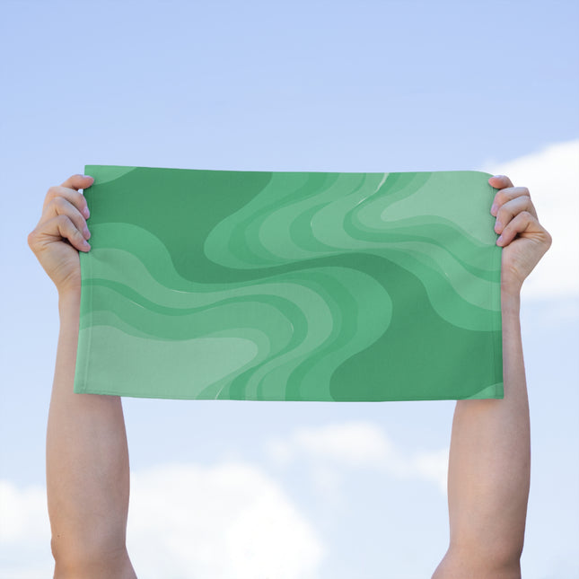 Mint Green Wavey Rally Towel, 11" x 18"