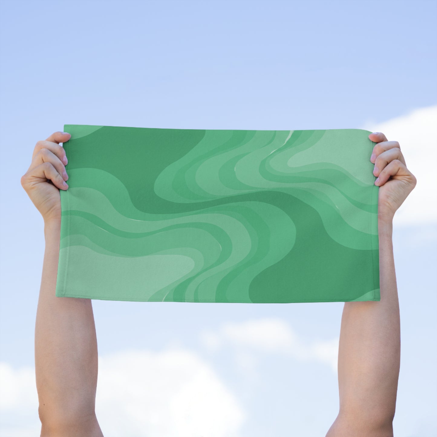 Mint Green Wavey Rally Towel, 11" x 18"