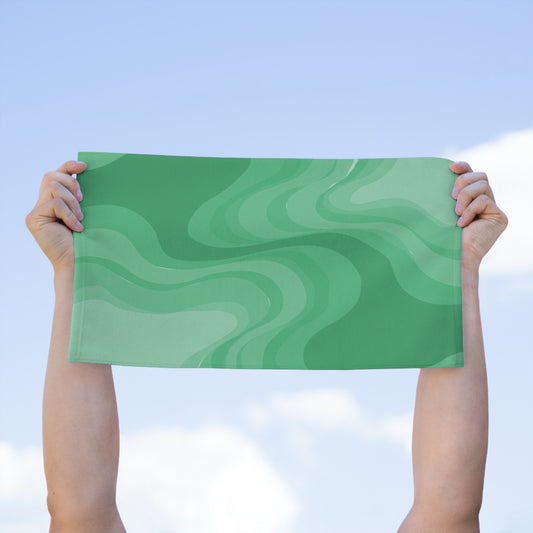 Mint Green Wavey Rally Towel, 11" x 18"