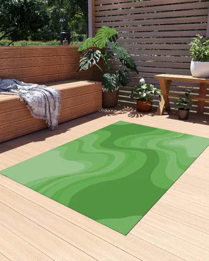 Greenie Meanie Wavey 48" x 72" Outdoor Rug