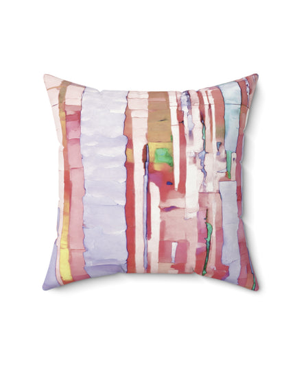 Striped Pastels 16" x 16" Faux Suede Square Pillow