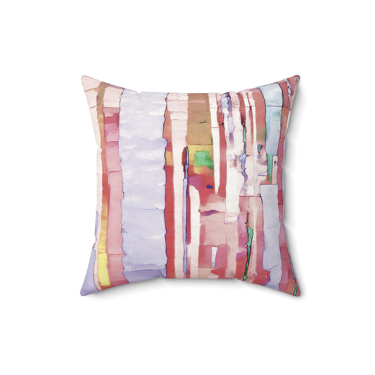 Striped Pastels 16" x 16" Faux Suede Square Pillow