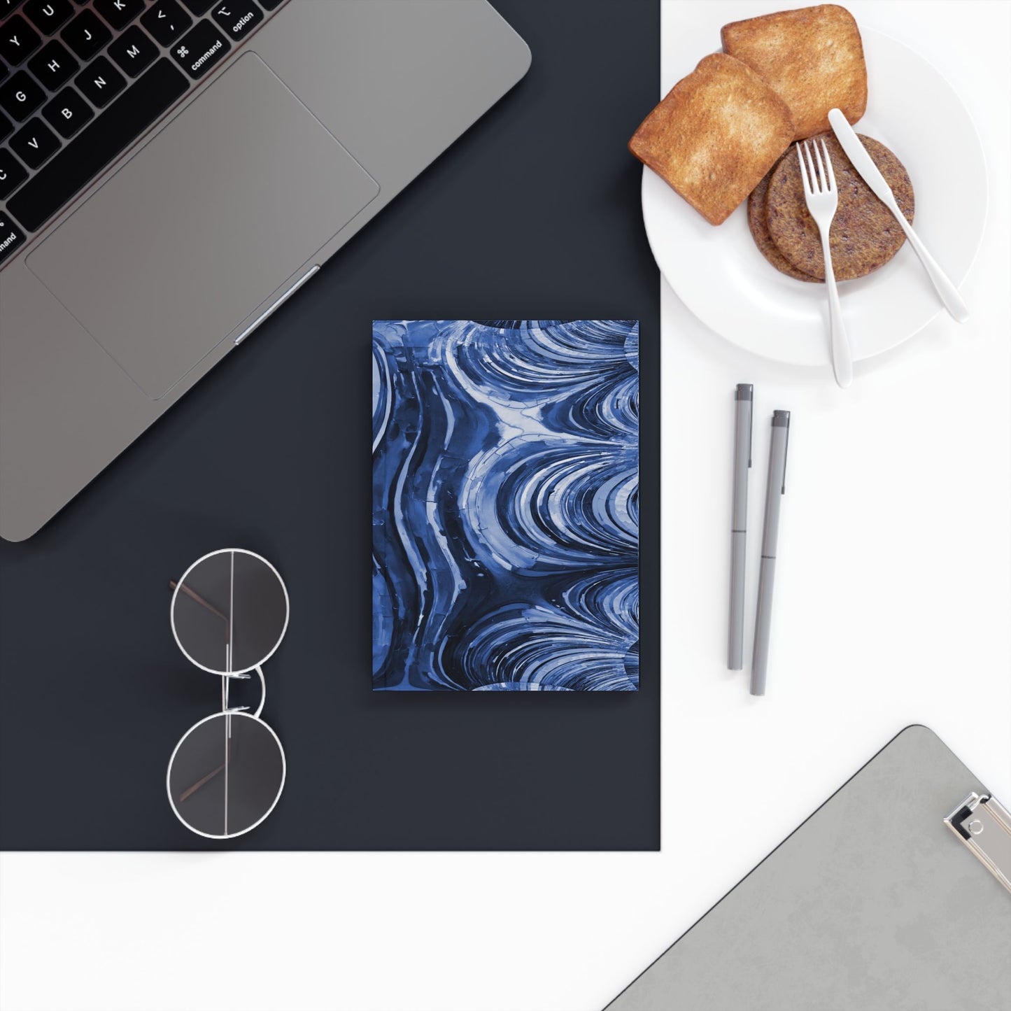 Uzi Spiral Deep Blue 5.2" x 7.4" Hard Backed Journal with 128 blank pages