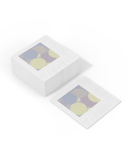 Pastel Soft Blue and Soft White Patches White Coined Napkins, 4.8" x 4.8"
