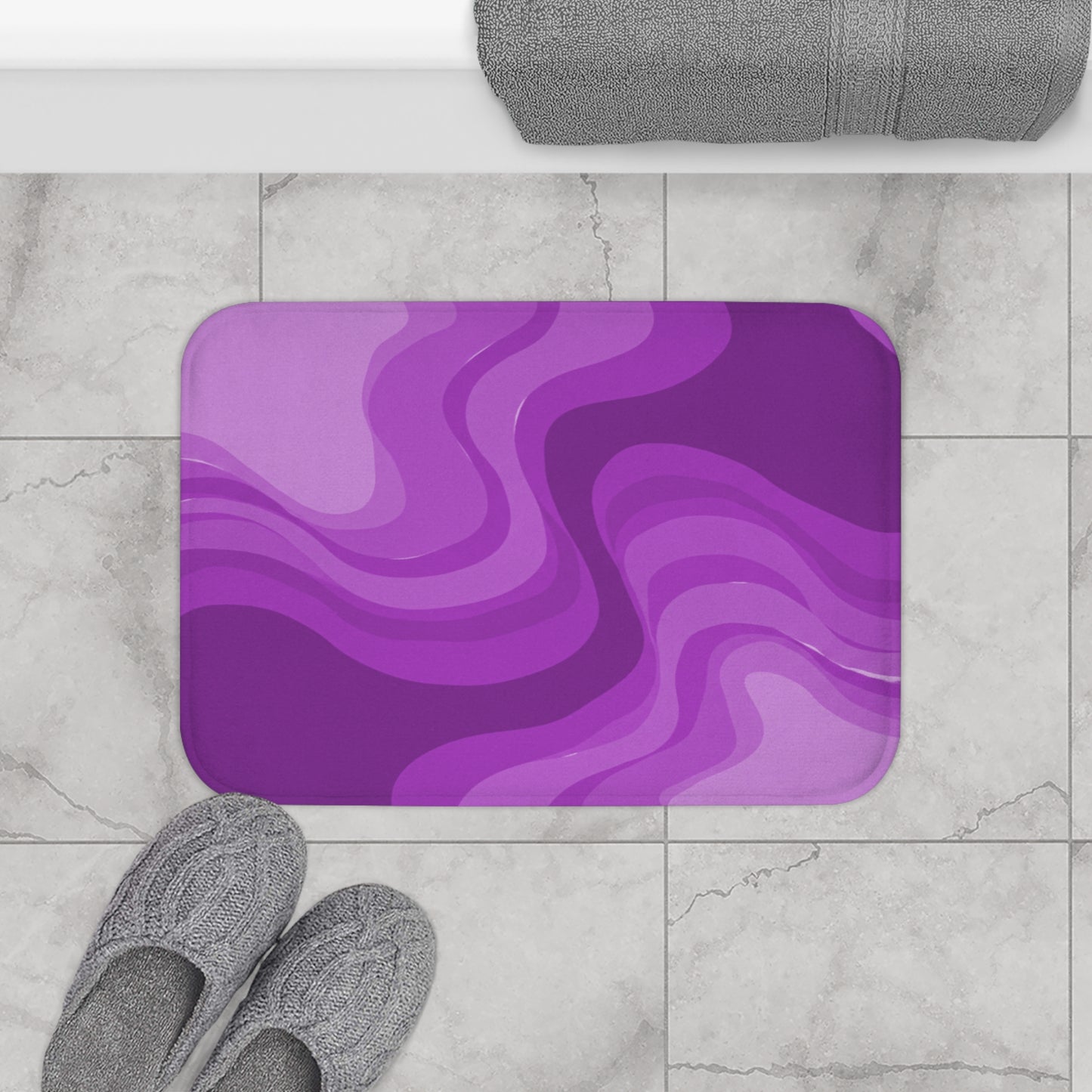 Wavey Purple Wavey 24" x 17" Bath Mat