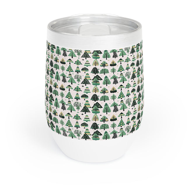 Mini Vintage Green Trees 12 oz Chill Wine Tumbler