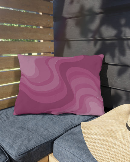 Pinky Mauve Wavey 20" x 14" Outdoor Pillow