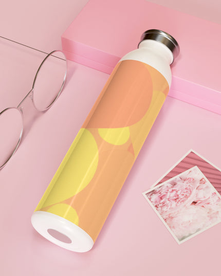 Pastel Bright Oranges Patches Slim Water Bottle, 20 oz White