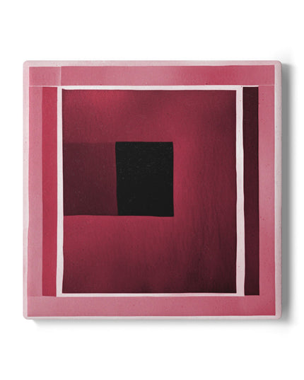 Red Shadow 4" x 4" Square Ceramic Coaster