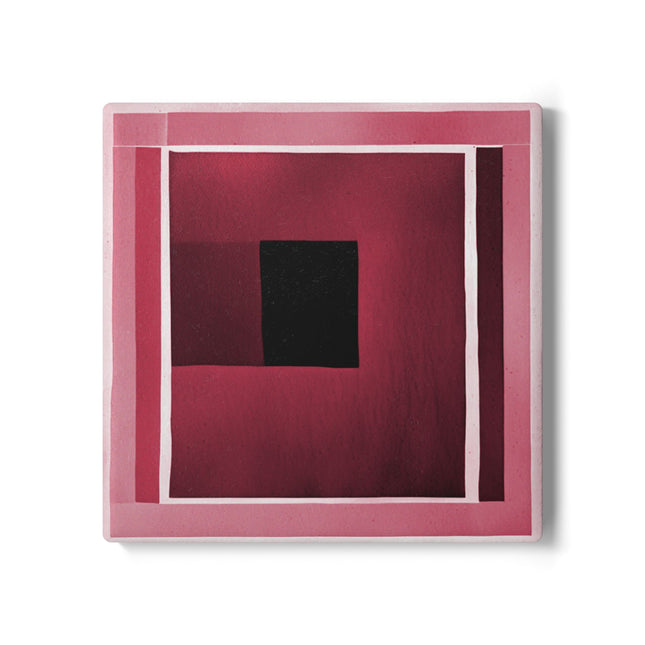 Red Shadow 4" x 4" Square Ceramic Coaster
