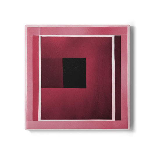 Red Shadow 4" x 4" Square Ceramic Coaster