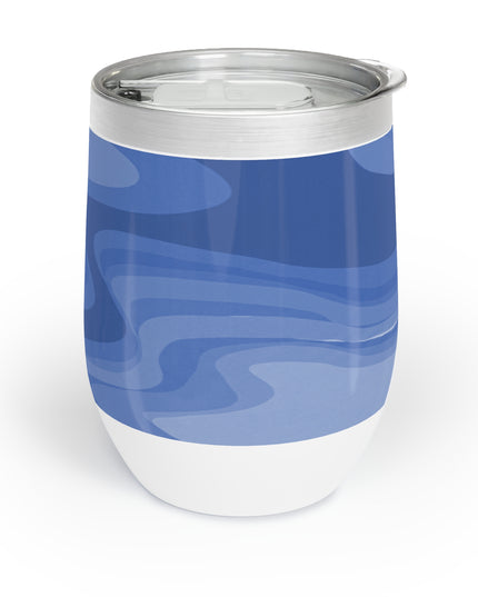 Deep Blue Wavey 12 oz Chill Wine Tumbler