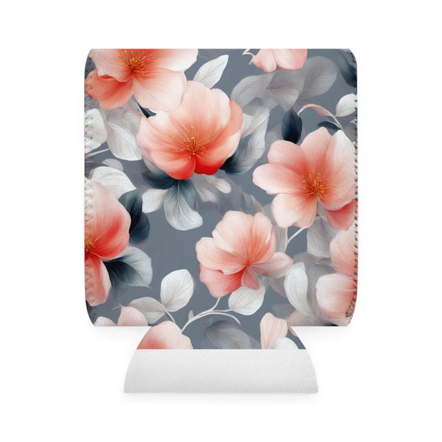 Red Blossom Floral Bunch 12 oz Can Cooler Sleeve