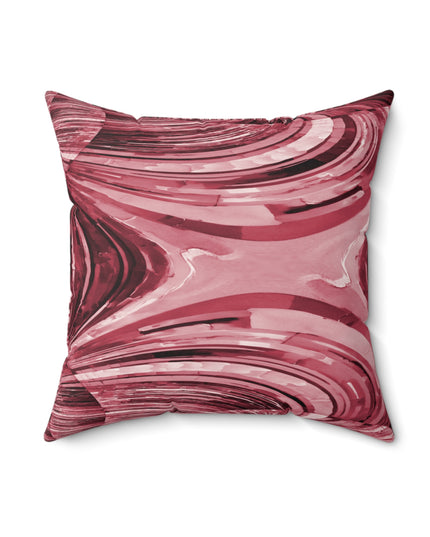 Uzi Spiral Ruby Faux Suede Square Pillow, 18" x 18"