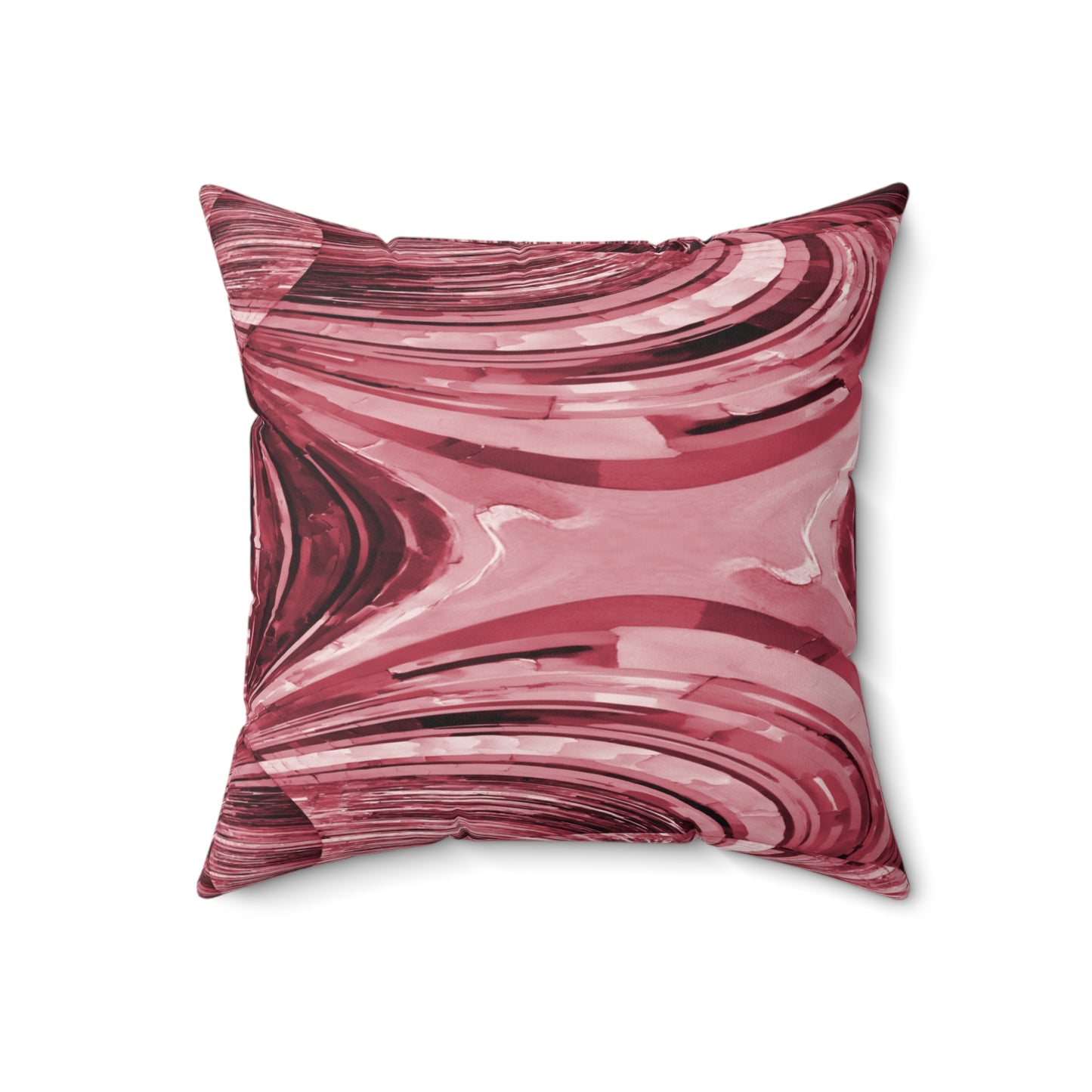 Uzi Spiral Ruby Faux Suede Square Pillow, 18" x 18"