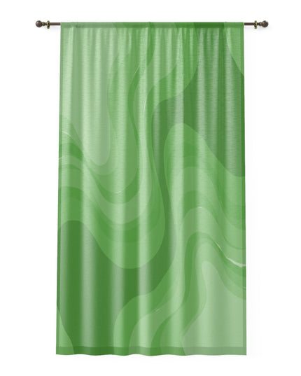 Greenie Meanie Wavey Sheer Window Curtain, 50" x 84", partially transparent