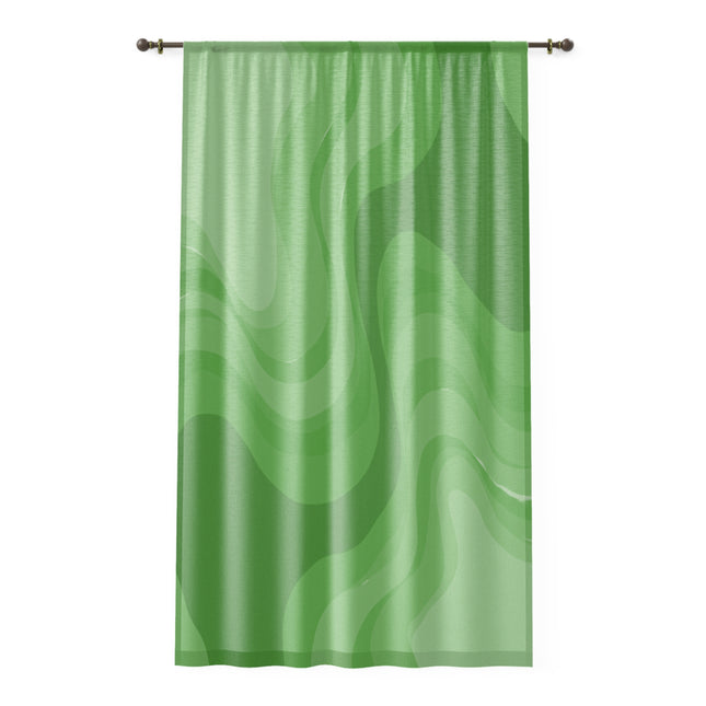 Greenie Meanie Wavey Sheer Window Curtain, 50" x 84", partially transparent