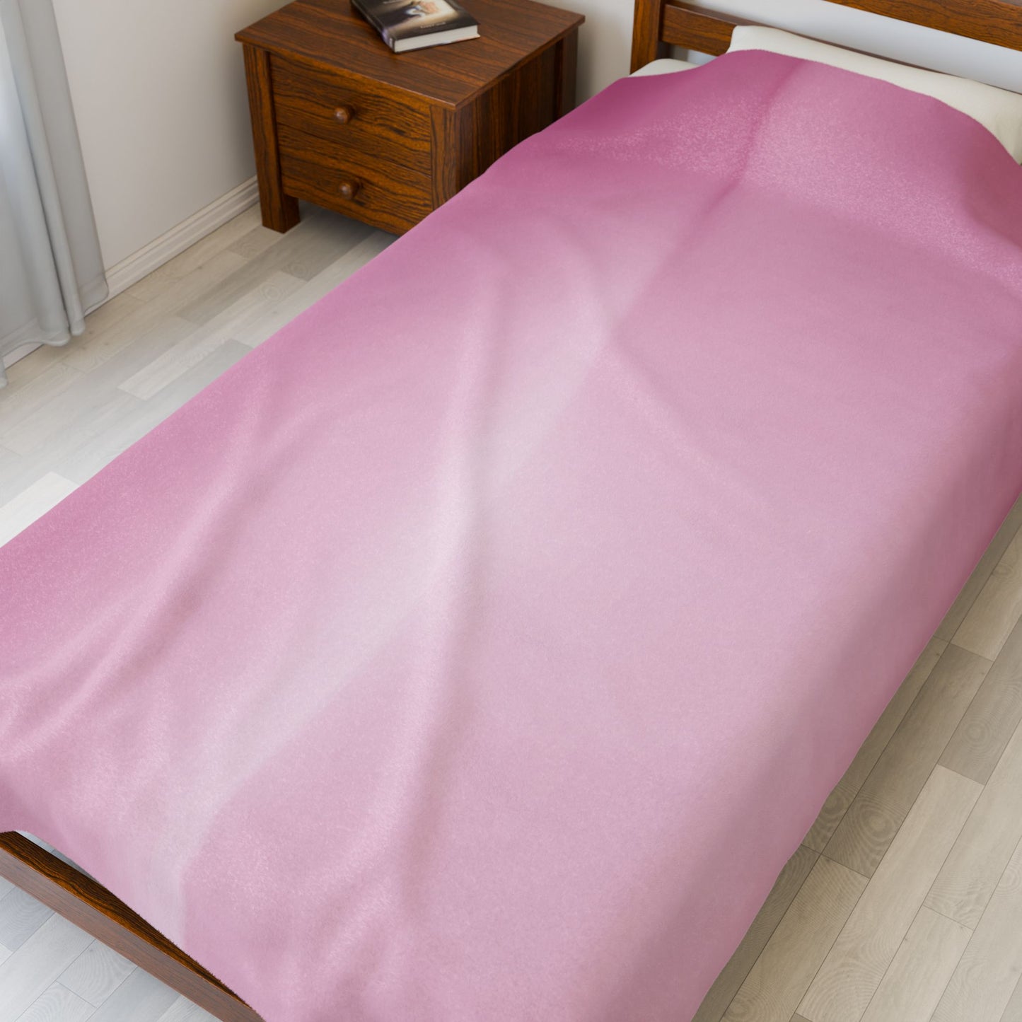 Pink Blush Fade Velveteen Plush Blanket, 60" x 80"