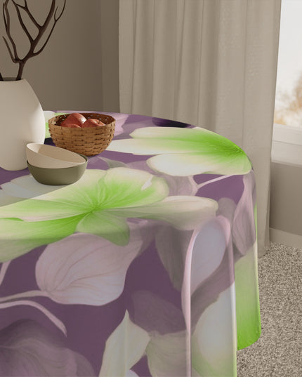 Lime Lavender Floral Bunch Tablecloth, 55" x 55"