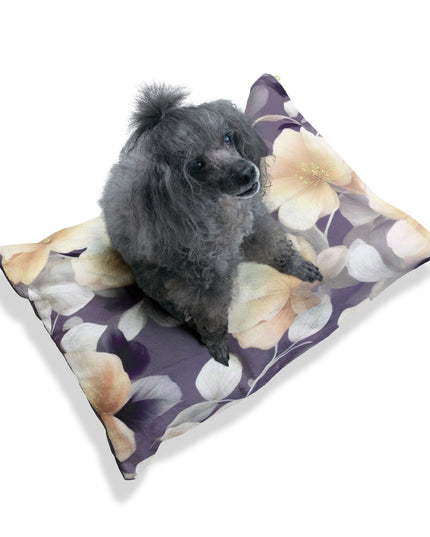White Blush Floral Bunch Pet Bed, 28" × 18"