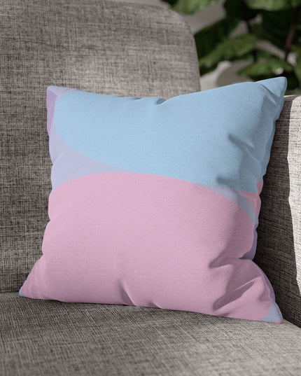 Pastel Purple and Mauve Patches Spun Polyester Square Pillowcase, 14" x 14"