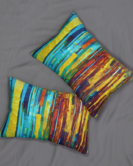 Striped Alpha Spun Polyester Lumbar Pillow, 20" x 14"