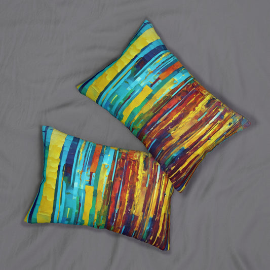 Striped Alpha Spun Polyester Lumbar Pillow, 20" x 14"