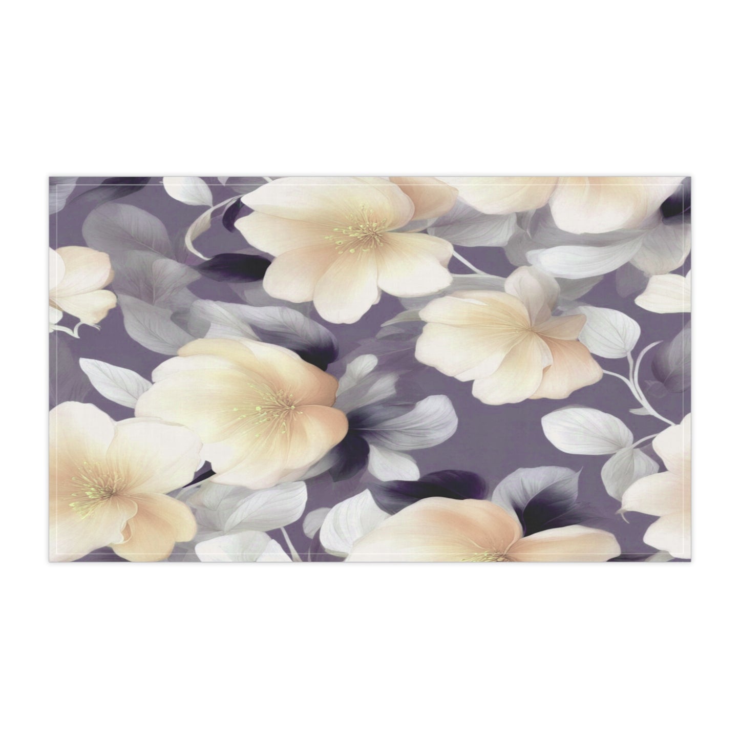 White Blush Floral Bunch Tea Towels (cotton, poly), 18" x "30