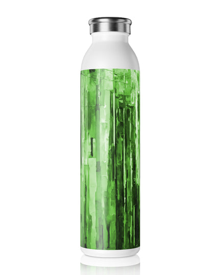 Striped Mint Pastel Slim Water Bottle, 20 oz White