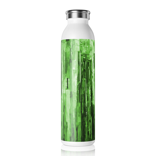 Striped Mint Pastel Slim Water Bottle, 20 oz White